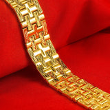 24k Wide Band Bangle Chain Bracelets for Men