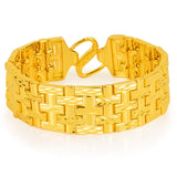 24k Wide Band Bangle Chain Bracelets for Men