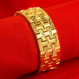 24k Wide Band Bangle Chain Bracelets for Men