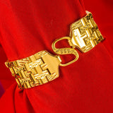 24k Wide Band Bangle Chain Bracelets for Men