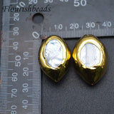 24k Natural Fresh Water Pearl Spacer Beads 5pc