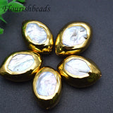 24k Natural Fresh Water Pearl Spacer Beads 5pc