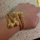 24k Plated Balls Bangles for Women - African Jewelry Accessories