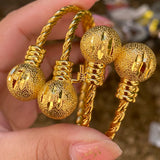24k Plated Balls Bangles for Women - African Jewelry Accessories