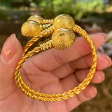24k Plated Balls Bangles for Women - African Jewelry Accessories