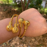 24k Plated Balls Bangles for Women - African Jewelry Accessories