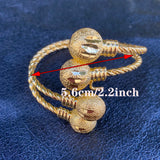 24k Plated Balls Bangles for Women - African Jewelry Accessories
