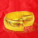 24k Plated Dragon Phoenix Bracelet Wedding Anniversary Gift