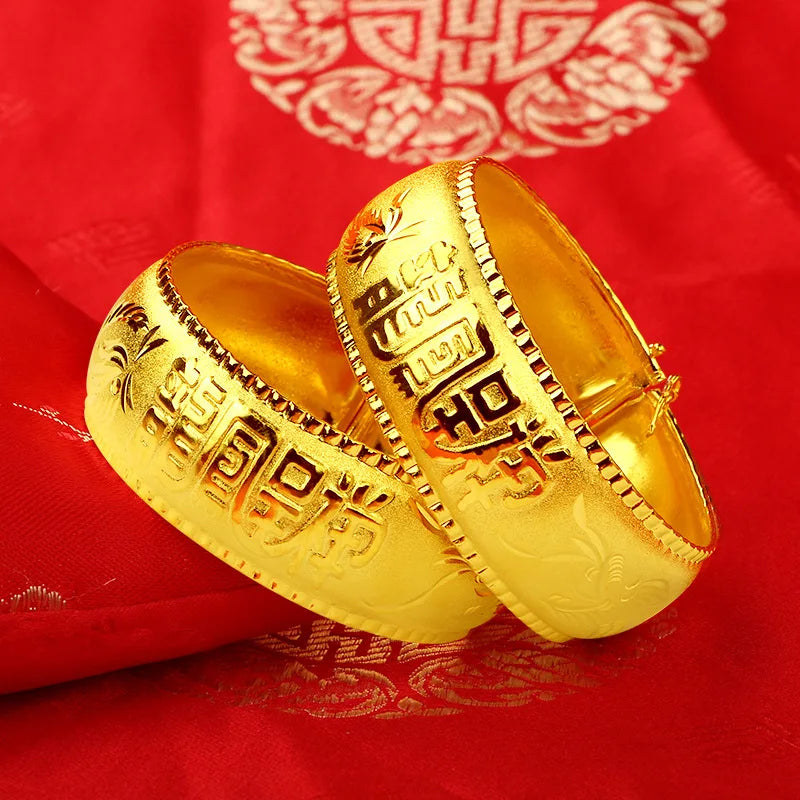 24k Plated Dragon Phoenix Bracelet Wedding Anniversary Gift