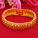 24k Plated Men's Watch Bracelet Gentleman Bangle Hand Chain
