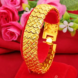 24k Plated Men's Watch Bracelet Gentleman Bangle Hand Chain