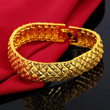 24k Plated Men's Watch Bracelet Gentleman Bangle Hand Chain
