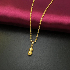 24k Plated Peanut Pendant Necklace for Women