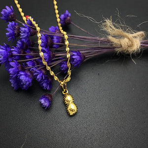 24k Plated Peanut Pendant Necklace for Women