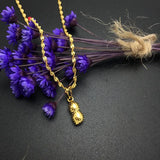 24k Plated Peanut Pendant Necklace for Women