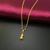 24k Plated Peanut Pendant Necklace for Women