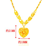 24k Plated Necklace High Inverted Heart Necklace