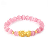 Opal Pink Transfer Beads Bracelet Set for Women Men