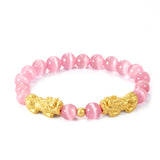 Opal Pink Transfer Beads Bracelet Set for Women Men