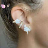 Gold-Plated Colorful Ear Cuff Crystal Cuffs - Women Punk & Rock Jewelry