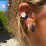 Gold-Plated Colorful Ear Cuff Crystal Cuffs - Women Punk & Rock Jewelry