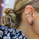 Gold-Plated Colorful Ear Cuff Crystal Cuffs - Women Punk & Rock Jewelry
