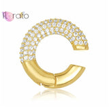 Gold-Plated Colorful Ear Cuff Crystal Cuffs - Women Punk & Rock Jewelry