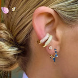 Gold-Plated Colorful Ear Cuff Crystal Cuffs - Women Punk & Rock Jewelry