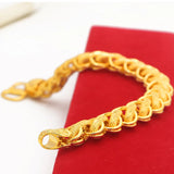 24k Wide Men's Bracelet for Women Jewelry 15mm 24 K Bangle