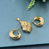24k Plated Copper Chain Ring Sets Earrings Pendent Necklace for Women