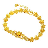 24k Gold-Plated Plum Blossom Bracelet for Wedding Celebration