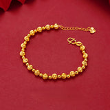 24k Cat Eye Beads Fine Bracelet 6mm Hand Chain Birthday Anniversary