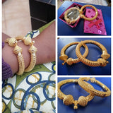 24k Dubai Wedding Bangles for Women Girls Bride, Can Open