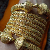24k Dubai Wedding Bangles for Women Girls Bride, Can Open