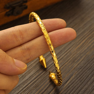 24k Dubai Wedding Bangles For Women Ethiopian Indian Bracelets Birthday Jewelry