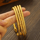 24k Dubai Wedding Bangles Ethiopian Indian Bracelets Women Jewelry