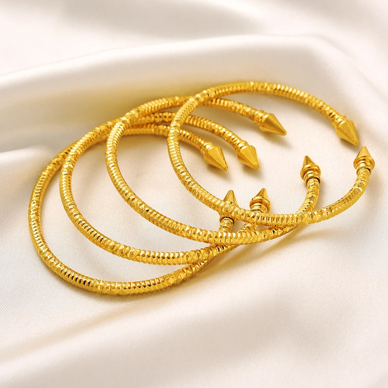 24k Dubai Wedding Bangles Ethiopian Indian Bracelets Women Jewelry