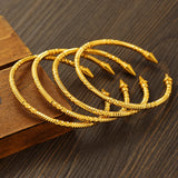 24k Dubai Wedding Bangles Ethiopian Indian Bracelets Women Jewelry
