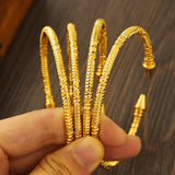 24k Dubai Wedding Bangles Ethiopian Indian Bracelets Women Jewelry