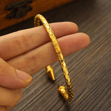 24k Dubai Wedding Bangles For Women Ethiopian Indian Bracelets Birthday Jewelry