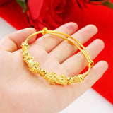 24k Ebrave Troops Bracelet for Women 999 Plated Bangle Fine Jewelry