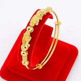 24k Ebrave Troops Bracelet for Women 999 Plated Bangle Fine Jewelry