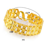24k Extra Wide Watch Chain Bracelet 999 Brass Plated for Women