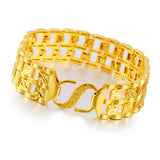 24k Extra Wide Watch Chain Bracelet 999 Brass Plated for Women