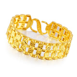24k Extra Wide Watch Chain Bracelet 999 Brass Plated for Women