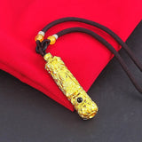 24k Golden Dragon Pendant Necklace Men Chain