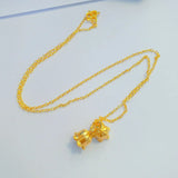 24k Lily of The Valley Flowers Necklace for Women Wedding Jewelry