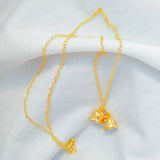 24k Lily of The Valley Flowers Necklace for Women Wedding Jewelry
