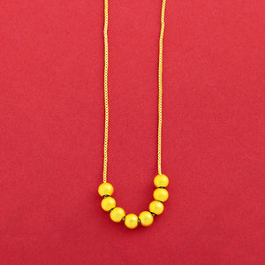 24k Lucky Beads Pendant Necklace Women Wedding Fine Jewelry