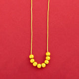 24k Lucky Beads Pendant Necklace Women Wedding Fine Jewelry